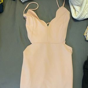 Blush pink body con dress
